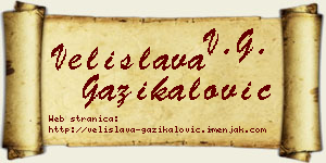 Velislava Gazikalović vizit kartica